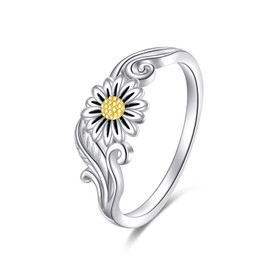 ONEFINITY Daisy Ring For Women 925 Sterling Silver Daisy Flower Ring Daisy Jewellery Gift Size 7