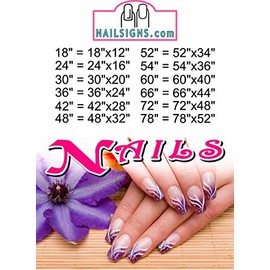 NAILSIGNS.com Nails XIV Services Nail Salon Sign Advertising Marketing Décor Horizontal (Perforated 70/30 See-Through Window Mesh Vinyl Sign [Outdoors], 36")