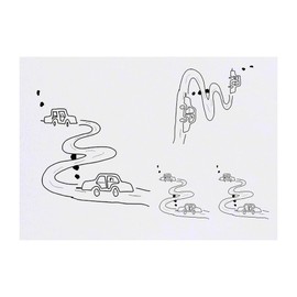 4 x 'Two Cars On A Wiggly Road' Temporary Tattoos - Water Resistant, Skin-Safe, Non-Toxic Transfers, Mixed Sizes (TO00077446)
