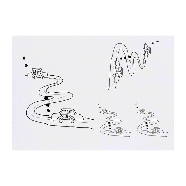 4 x 'Two Cars On A Wiggly Road' Temporary Tattoos