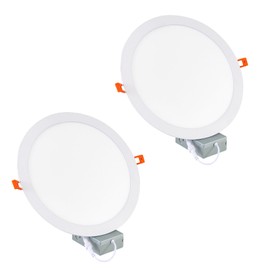 APPRONLIT 24W 2 Pack 11 inch Led Recessed Lighting with Junction Box,6000K 110V Eqv,Ultra-Thin Can Wafer Downlight No Dimmable,CRI90+ 2185LM High Brightness,UL Certified Wire,for high Ceiling