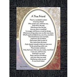 Vintage A True Friend, Poem about true friendship, 7x9 77933CH