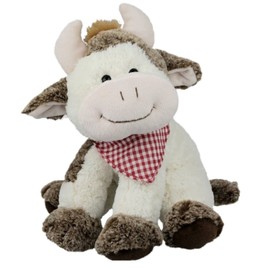 Inware 7206 Cuddly Toy Cow Flecki, Brown/White, Crouching, 25 cm, Cuddly Toy, Plush Toy