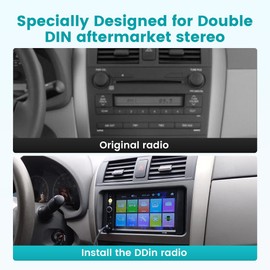 NuIth Double DIN Radio Installation Dash Kit W/Radio Wire Harness for 2009-2013 Toyota Corolla, Aftermarket Radio Dash Stereo Mounting Installation Trim Bezel Bracket Wire Kits