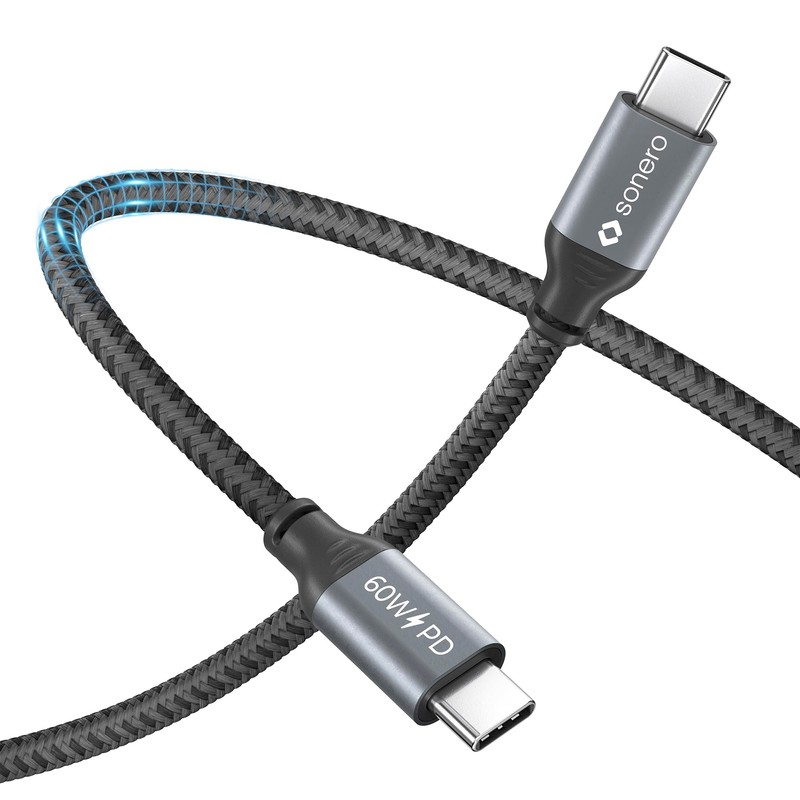 Sonero® USB-C auf USB-C Ladekabel, Handy-Ladekabel, Schnellladekabel USB C, USB