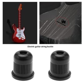 VGOL 6PCS Guitar String Ferrules Through Body String Caps Metal Mounting Buckle Bushing for Electric Guitar And Bass Musical Instruments Accessories Black