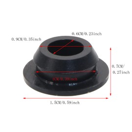 ONLYKXY 5 Pcs Black Silicone Round Snap in Type Locking Furniture Hole Plugs Button Protective Cover Cap Head (10mm)