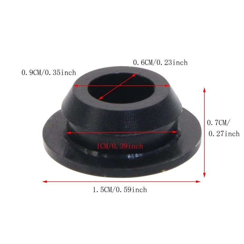 ONLYKXY 5 Pcs Black Silicone Round Snap in Type Locking