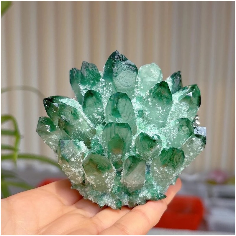 Extra Large Rough Clear Quartz White Crystal Cluster and Green