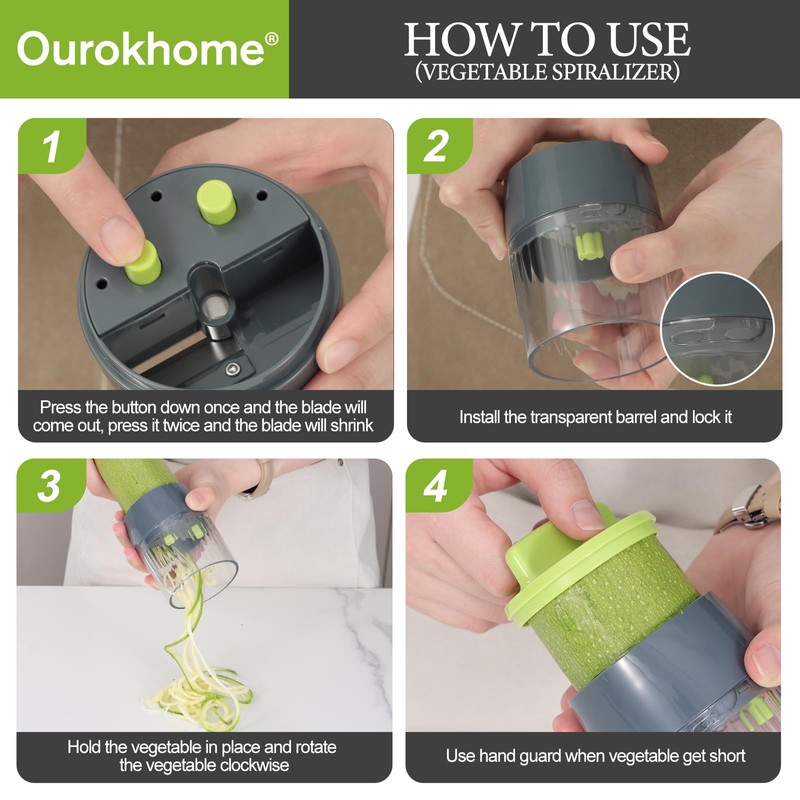 Ourokhome Veggie Chopper and Dicer with Container, Manual Hand Food