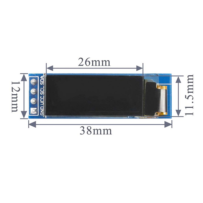 WayinTop 0.91 Inch OLED Display I2C SSD1306 OLED LCD 128x32
