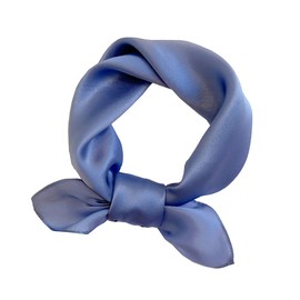JERLA - Pañuelo pequeño cuadrado 100% seda de morera real de satén para mujer, bufanda para la cabeza, cara, 21 x 21 pulgadas, color liso, color puro, Pure Grey Blue