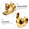 BIUDECO 2pcs Ceramic Cat Statues Decorative Ornaments for Living Bedroom