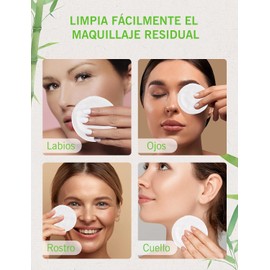 20 Piezas Almohadillas Desmaquillantes Reutilizables, Rondas de Limpieza de Lavado de Cara Lavables de bambú con Bolsa de Lavandería y Caja Redonda para Almacenamiento (white)