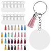 30Set DIY HandPainted Acrylic Keychain Blanks Circles Keychain Tassel Set
