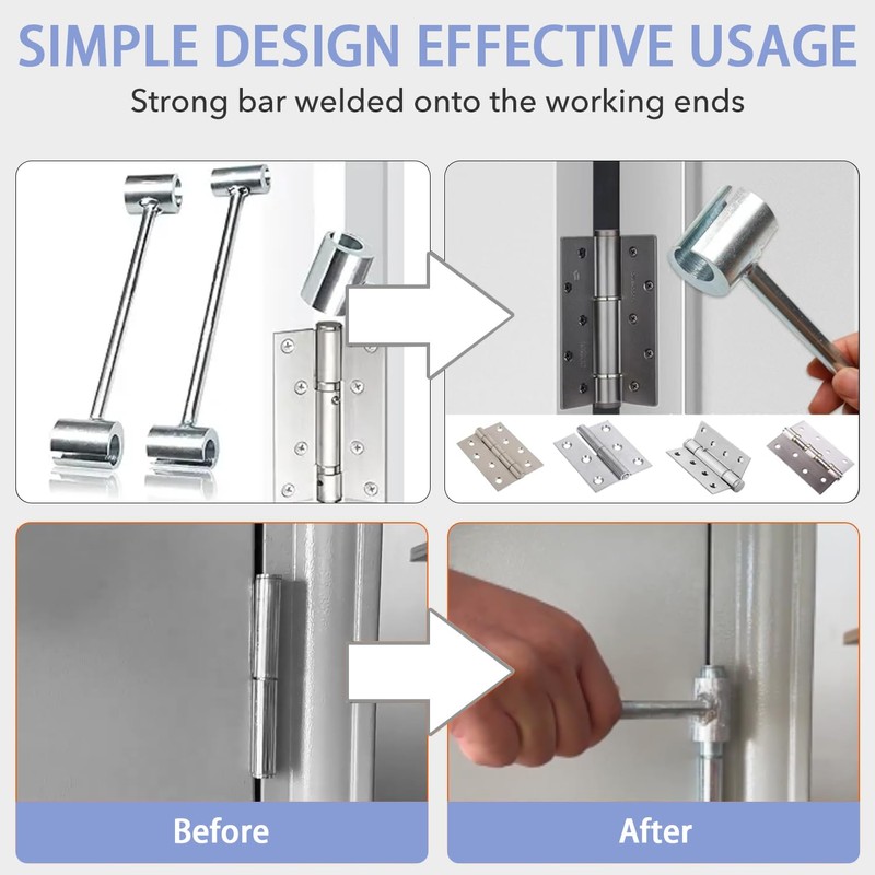 Door Hinge Adjustment Tool - Long Handle Double Headed Tool