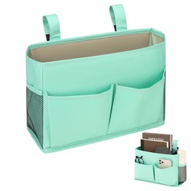 ZexJpr Bed Organiser, Space Saving Bed Organiser for Hanging, Multifunctional Bed Bag for Bedroom, Office and Dorm, 30 x 20 x 11 cm, Made of Oxford Fabric, Green
