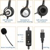 USB Headset with Microphone, Headset with Mic Noise Cancelling for