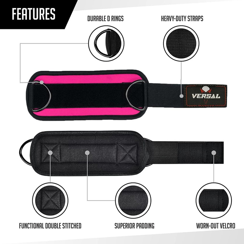 VERSAL Ankle Straps for Cable Machines Attachment Gym Ankle Cuff