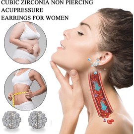 Acupressure Earrings Reetuzz Acupuncture Earring Lymphatic Earrings for Women Lymphatic Drainage Earrings Therapy Germanium Earrings Activity Hoop Earrings