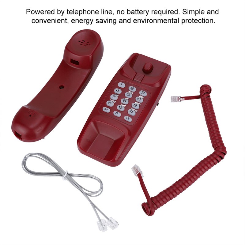 Desktop Wall Compact Telephone, Space-Saving Landline Phone with Answering Machine,