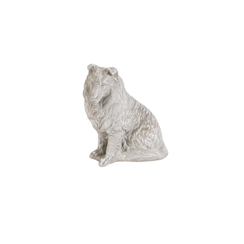 Solid Rock Stoneworks Lassie Concrete Statue, 11" Tall, Marble Tone