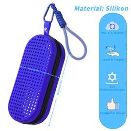 Uarekididol Swimming Goggles Case, Breathable Glasses Case with Drainage Holes for Swimming, blue