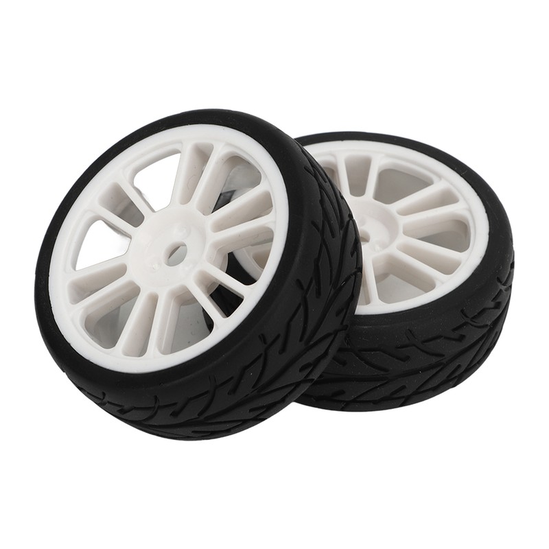 2PCS RC Racing Tire Plastic Wheel Hub and Rubber Tire