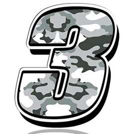 Biomar Labs® N 233 Car Motorcycle Vinyl Sticker Grey Camouflage Motorcycle Motocross Motorsport Racing Number Tuning 3