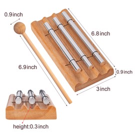 Deekec Three Tone Chime Bell for Teachers' Classroom Management, Meditation Chimes, Mindfulness Hand Bell, Percussion Instrument Reminder for Prayer Yoga Eastern Energies Music