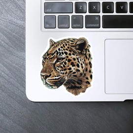 Medium 100mm 'Leopard Side View' Permanent Sticker Decal for Cars/Windows/Bins/Walls etc (DW00121101)