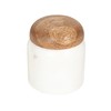 Creative Co-Op Marble and Mango Wood Pinch Pot with Lid,