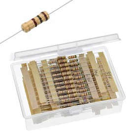 Carbon Film Resistors Set, 300 Pieces, 10 Each of 30 Types, 1/2 W ± 5% 10 Ω - 1 MΩ, High Precision Resistor, Basic Parts for Electronic Crafts, DIY, Electronics Parts Set