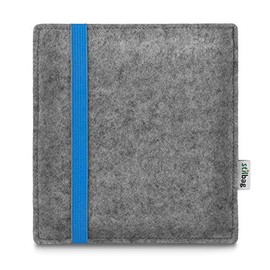 stilbag e-Reader Leon Case for Tolino Vision 6 Wool Felt Protective Case Made in Germany (Light Grey - Blue)