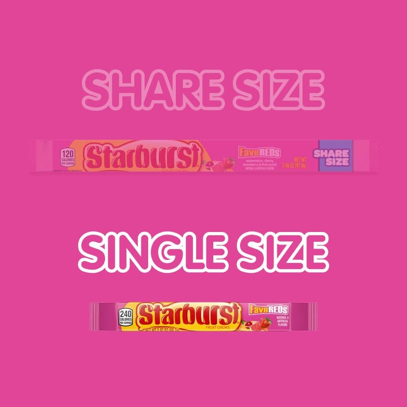 STARBURST FaveREDS Chewy Candy Bulk Pack, 24 Full Size Packs,