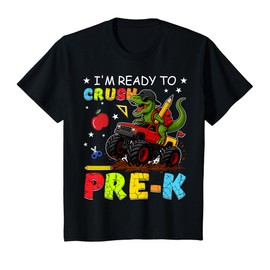 Kids Ready To Crush Pre-K PreK Dinosaur First Day Of School Boy T-Shirt