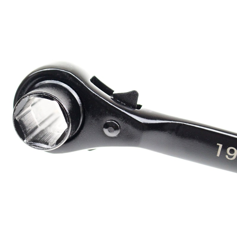 Hexagon Scaffold Podger Ratchet Spanner Ratcheting Socket Wrench Tool 19mm/22mm