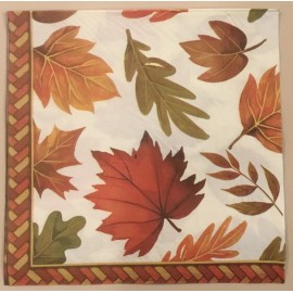 TWO Autumn Fall Leaf Leaves Paper Napkins Decoupage Thanksgiving