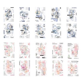 HACRAHO Flower Scrapbook Paper, 40 Pieces DIY Scrapbook Paper Supplies, Decorative Craft Paper for Junk Journals