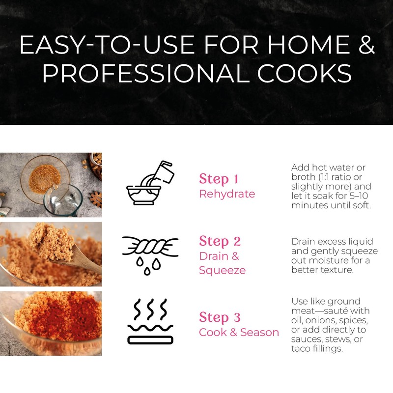 Crave Textured Vegetable Protein, 2.2LB Bag, Vegan, Gluten Free, High