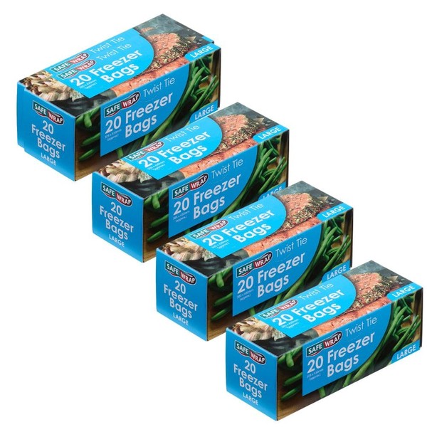 Safe Wrap 20 Large Freezer Bag - pack contains 4