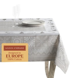 Maison d'Hermine Table Cloth Rectangle Table 100% Cotton 60 x 90 Inches Tablecloth Reusable Decorative Everyday Use for Dining Room, Farmhouse, Home, Party, Festive & Wedding - Cozy Christmas