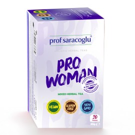 Prof Saracoglu 1 Box Pro-Woman Herbal Tea – Caffeine-Free Herbal Blend with Chamomile and Yarrow, Made for Women’s Daily Routine, 20 Organic Tea Bags in Resealable Box