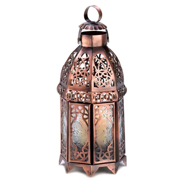 Gifts & Decor 57070486 COPPERY Moroccan Lantern Brown
