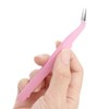 Samcos Eyelash Tweezers Pink Straight Stainless Steel Fine Work False