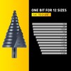 Anfrere 12 Sizes Step Drill Bit, 1/4 to 2-3/8 inch