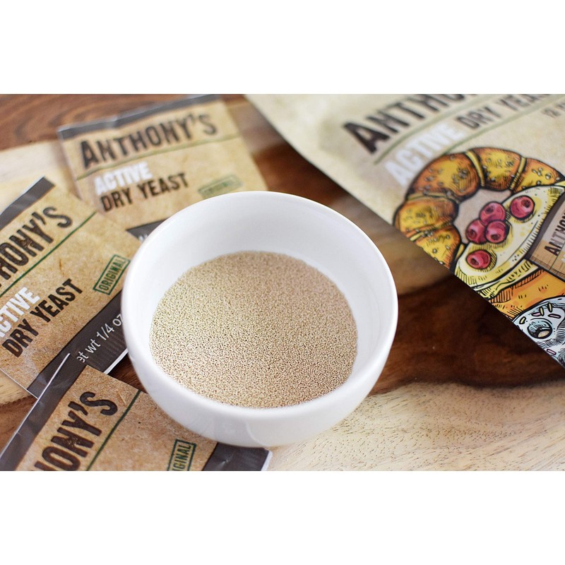 Anthony's Active Dry Yeast Packets, Contains 42 Individual Packets, Gluten