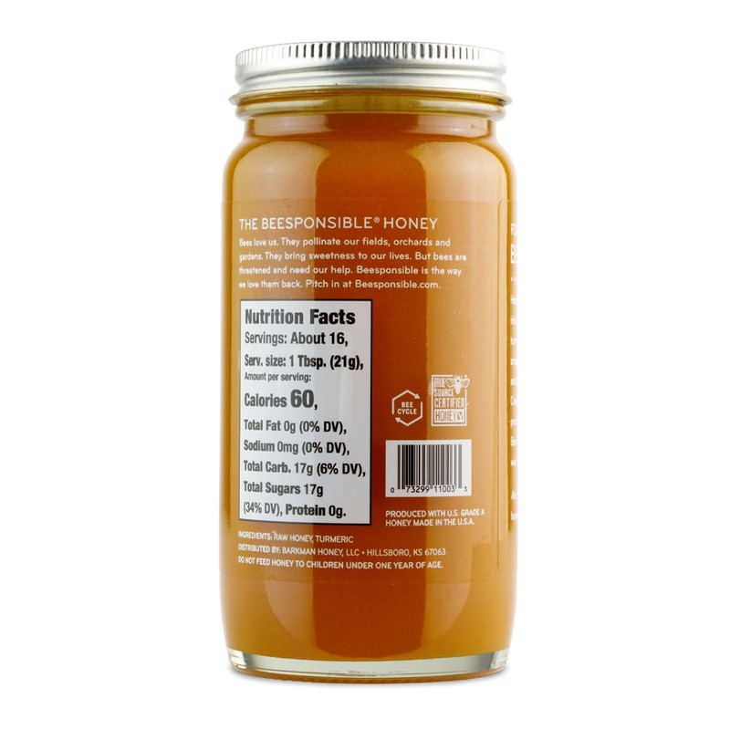 Bee Harmony Turmeric Infused Honey, 12 OZ, Pack of 2