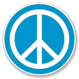 2 x 10cm Peace Vinyl Sticker Symbol Hippy Camper Van Badge Blue Surf #5609 (10cm x 10cm)