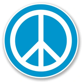 2 x 10cm Peace Vinyl Sticker Symbol Hippy Camper Van Badge Blue Surf #5609 (10cm x 10cm)